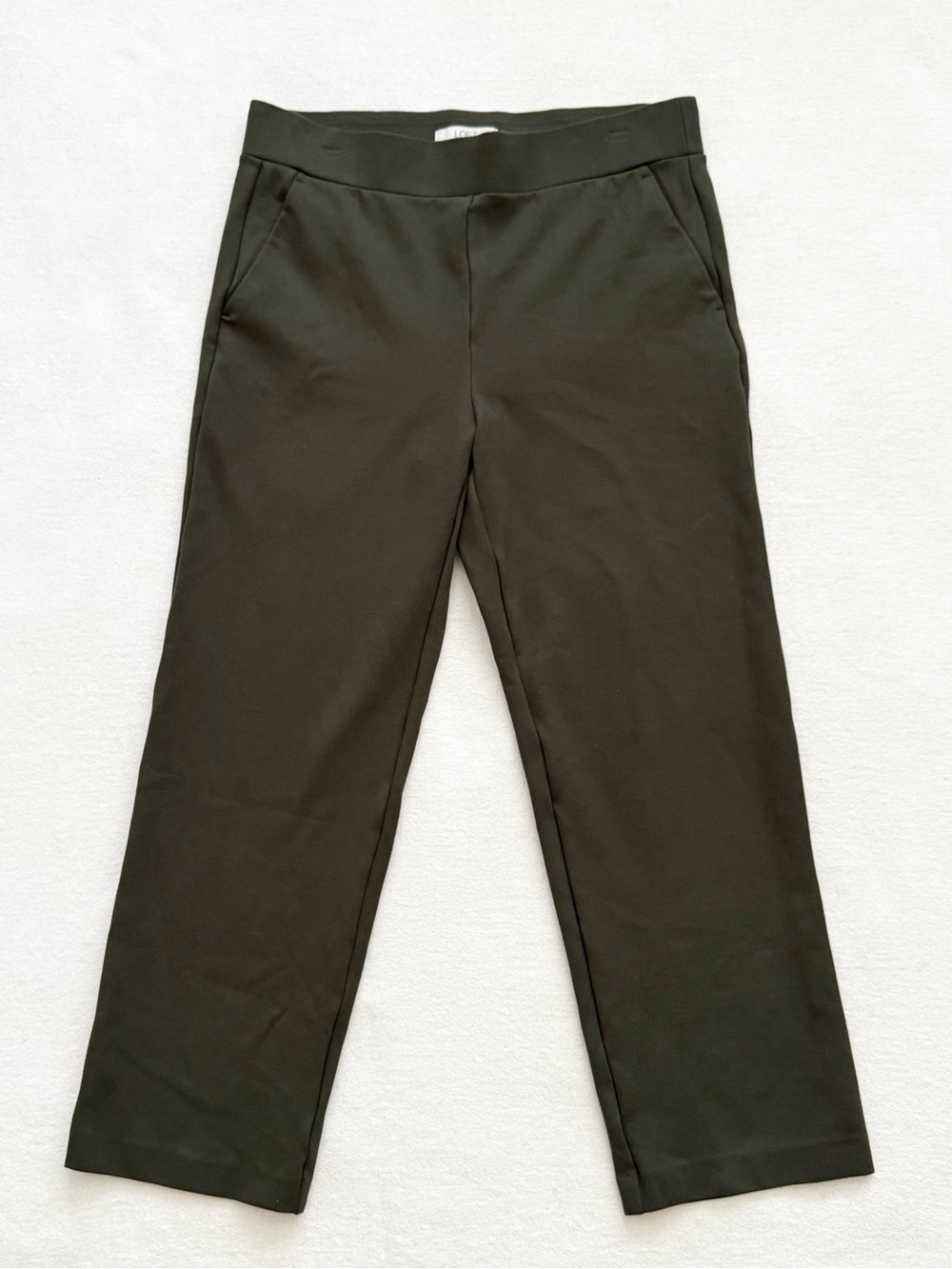 LOFT Olive Pull On Stretch Slim Ponte Pants Women’s Size L